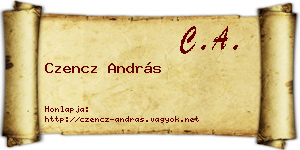 Czencz András névjegykártya