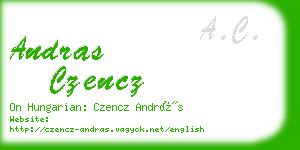 andras czencz business card